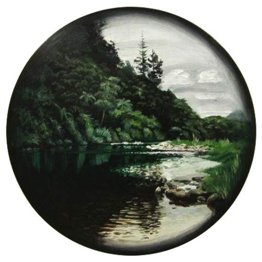 Past Perspective, 2003, oil on board, 200mm diameter. web